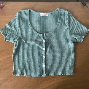 Romwe green crop top